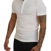 Dolce & Gabbana White Cotton Logo Short Sleeve Polo T-shirt