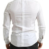 Dolce & Gabbana White Tuxedo Slim Fit Baroque Shirt