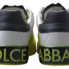 Dolce &amp; Gabbana Weiß Gelb Portofino Leder Sneakers Schuhe