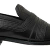 Dolce &amp; Gabbana – Slipper-Loafer aus schwarzem Leder mit Nähten