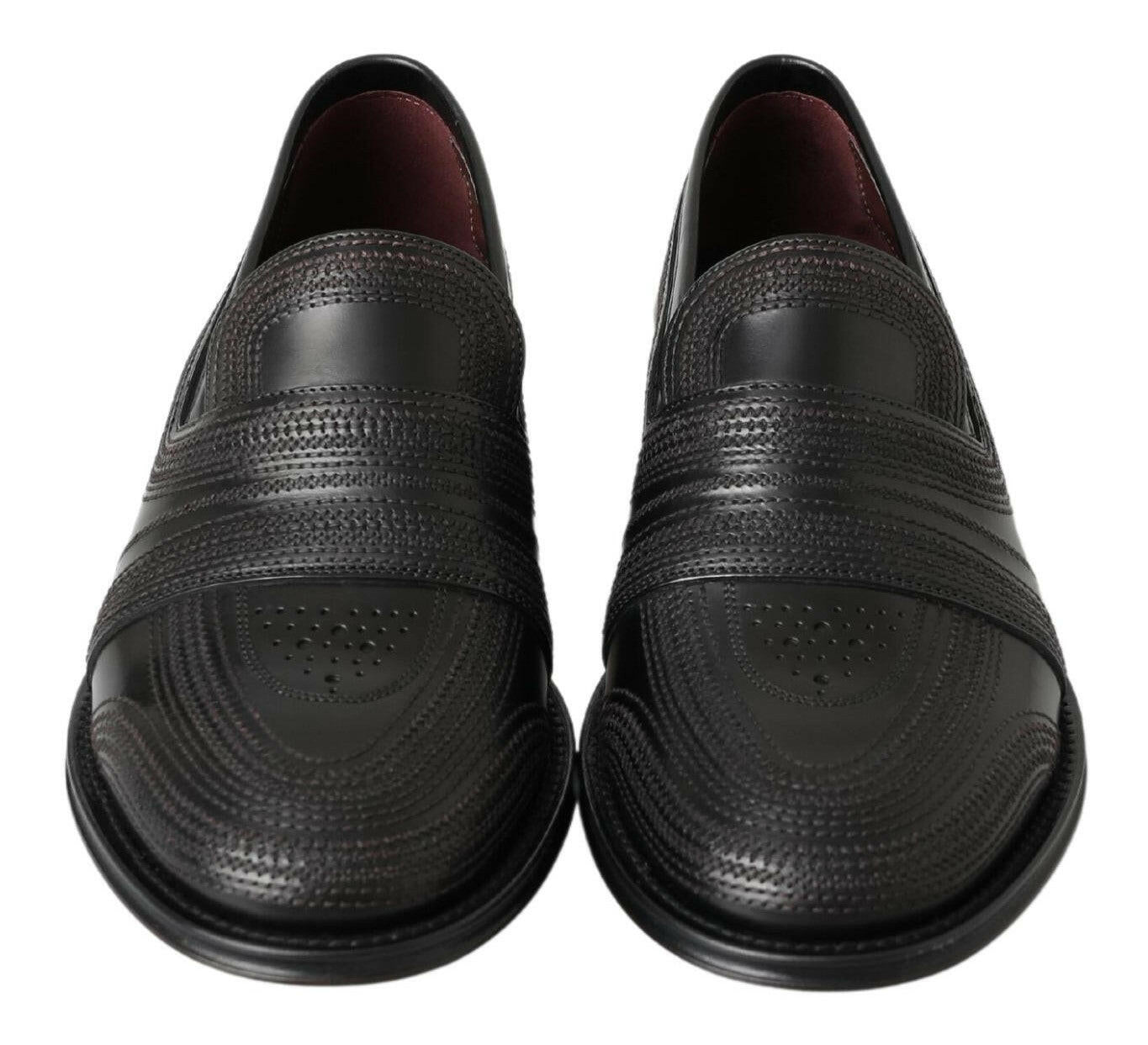 Dolce &amp; Gabbana – Slipper-Loafer aus schwarzem Leder mit Nähten