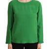 Armani Green Silk Long Sleeves Round Neck Sweater