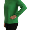 Armani Green Silk Long Sleeves Round Neck Sweater
