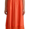 Twinset Coral Cotton Blend Short Sleeves Maxi Shift Dress