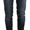 Acht Blue Washed Cotton Low Waist Skinny Denim Jeans