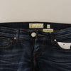 Acht Blue Washed Cotton Low Waist Skinny Denim Jeans