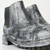 Dolce & Gabbana Black Gray Leather Ankle Boots