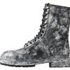 Dolce & Gabbana Black Gray Leather Mid Calf Boots Shoes
