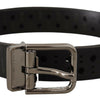 Ceinture élégante en cuir noir Dolce &amp; Gabbana avec boucle en métal