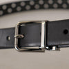 Ceinture élégante en cuir noir Dolce &amp; Gabbana avec boucle en métal