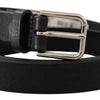 Ceinture élégante en cuir noir Dolce &amp; Gabbana avec boucle en métal