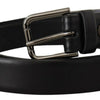 Ceinture classique élégante en cuir noir Dolce &amp; Gabbana