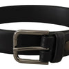 Ceinture classique élégante en cuir noir Dolce &amp; Gabbana