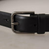 Ceinture classique élégante en cuir noir Dolce &amp; Gabbana