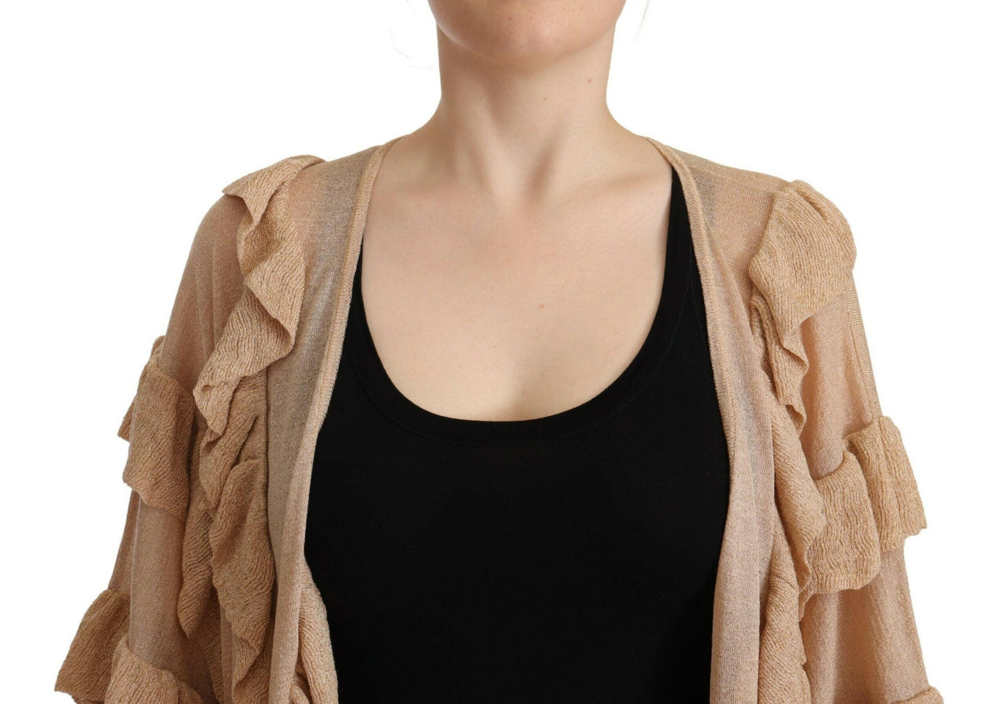 Cardigan ouvert à manches longues beige Aniye By Chic