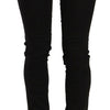 Costume National Black Sequined Mid Waist Slim Fit Denim Jeans