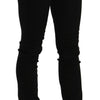 Costume National Black Sequined Mid Waist Slim Fit Denim Jeans