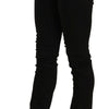Costume National Black Sequined Mid Waist Slim Fit Denim Jeans