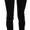 Costume National Black Sequined Mid Waist Slim Fit Denim Jeans