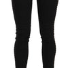 Costume National Black Embellished Mid Waist Skinny Denim Jeans