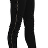 Costume National Black Embellished Mid Waist Skinny Denim Jeans