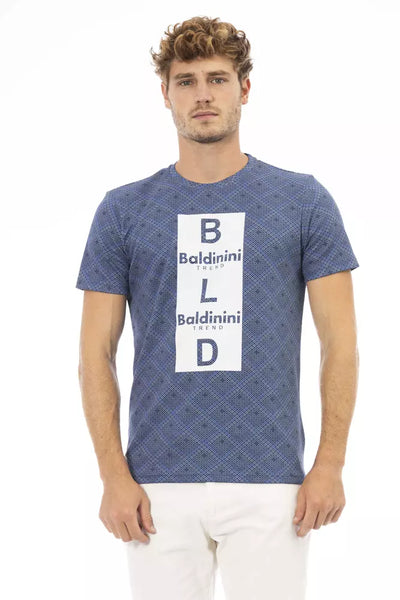 Baldinini Trend Blaues Baumwoll-T-Shirt