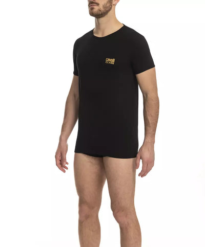 T-shirt Cavalli Class en coton noir pour homme