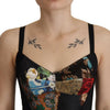 Dolce & Gabbana Black Patchwork Sicily Blouse Corset Cropped Top