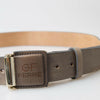 GF Ferre Brown Leather Fashion Logo Buckle Waist Belt