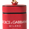 Dolce &amp; Gabbana – Airpods-Hülle aus rotem Leder mit goldfarbenem Metall-Logoprint