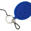 Dolce &amp; Gabbana Schlüsselanhänger mit DG-Logo aus blauem Gummi und silbernem Messing