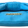 Twinset Blue Tafta Silk Large Bow Zipper Clutch Women Borse Logo Bag