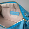 Twinset Blue Tafta Silk Large Bow Zipper Clutch Women Borse Logo Bag