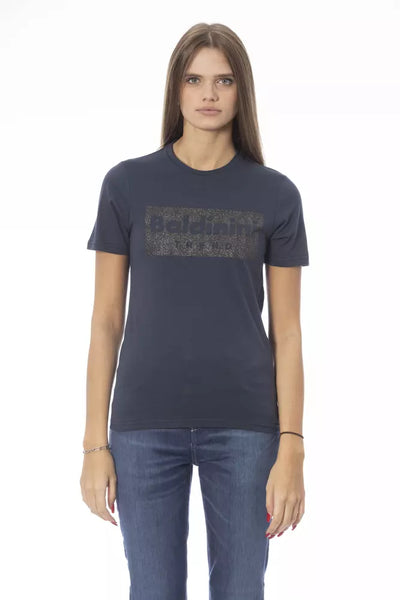 Baldinini Trend Blaues Baumwoll-T-Shirt