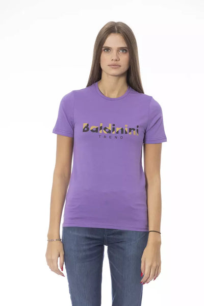 Baldinini Trend Lila Baumwoll-T-Shirt