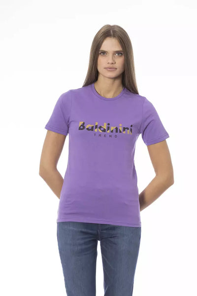 Baldinini Trend Lila Baumwoll-T-Shirt