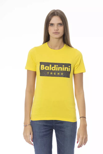 Baldinini Trend Gelbes Baumwoll-T-Shirt