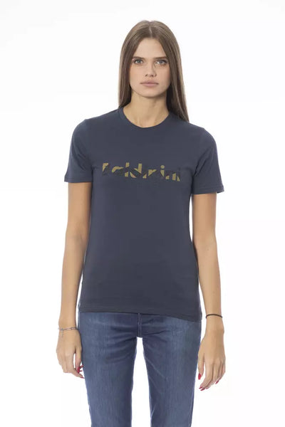 Baldinini Trend Blaues Baumwoll-T-Shirt