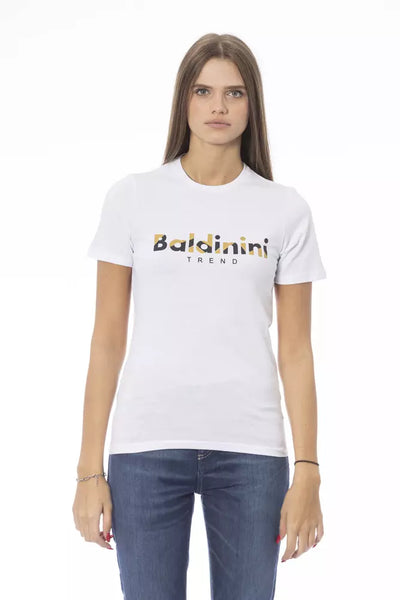 Baldinini Trend Weißes Baumwoll-T-Shirt