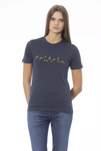 Baldinini Trend Blaues Baumwoll-T-Shirt