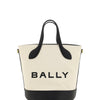 Bally White and Black Leather Bucket Bag