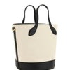 Bally White and Black Leather Bucket Bag