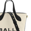 Bally White and Black Leather Bucket Bag