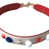 Dolce &amp; Gabbana Superbe bracelet en cuir clouté multicolore blanc