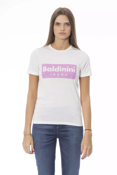 Baldinini Trend Weißes Baumwoll-T-Shirt