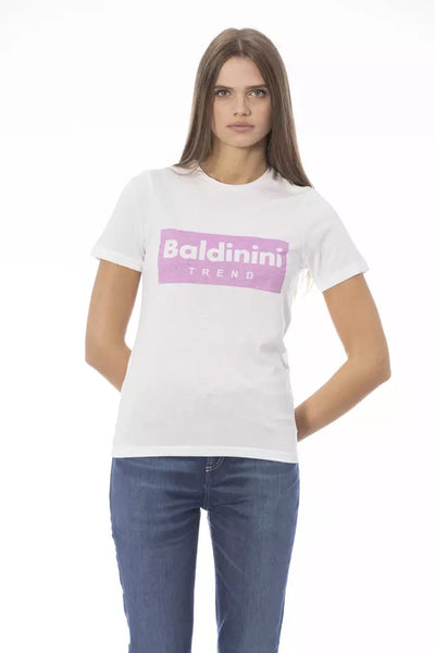 Baldinini Trend Weißes Baumwoll-T-Shirt