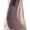 Dolce & Gabbana Pink Floral Lace DG Crystal Pumps Shoes