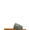 Chloé Woody Sandalen aus waldgrüner Baumwolle