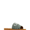 Chloé Woody Sandalen aus waldgrüner Baumwolle