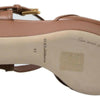 Dolce & Gabbana Brown Leather AMORE Wedges Sandals Shoes